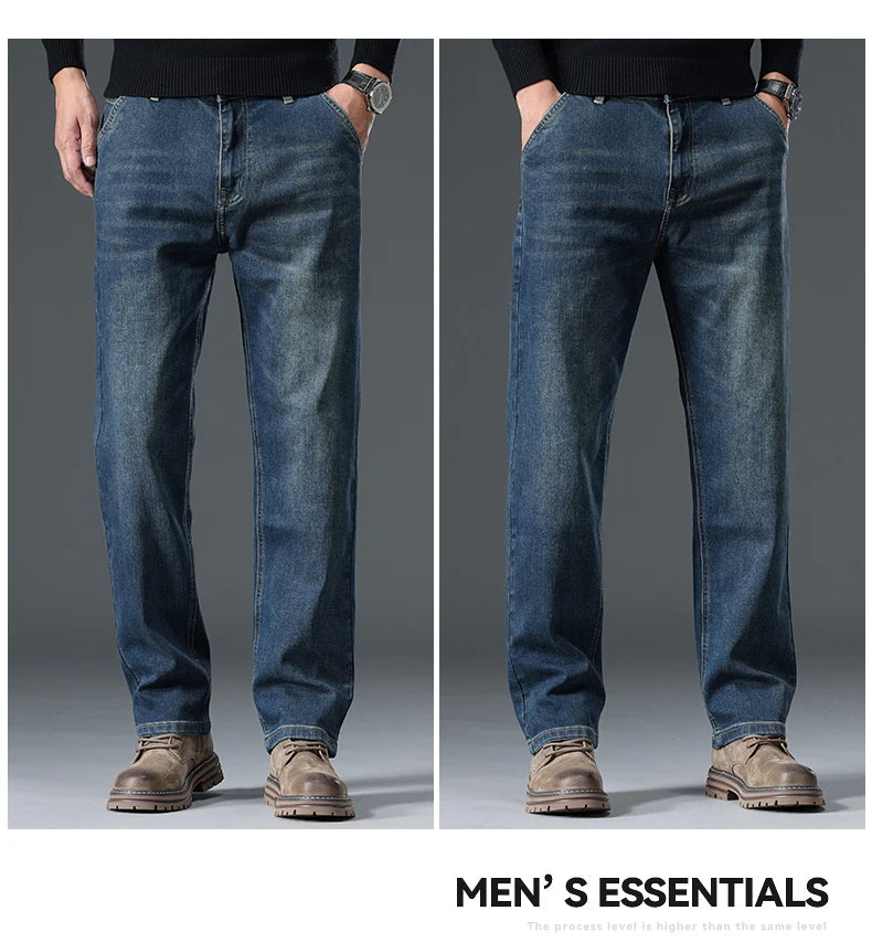 Autumn New Men's Straight Stretch Vintage Jeans