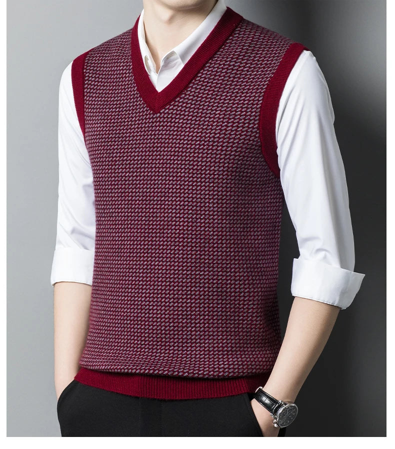 Autumn Winter Men's Thickened Round Neck Wool