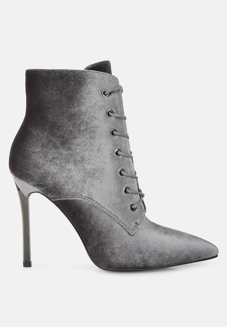 Velvet High Heeled Velvet Boots by RUW